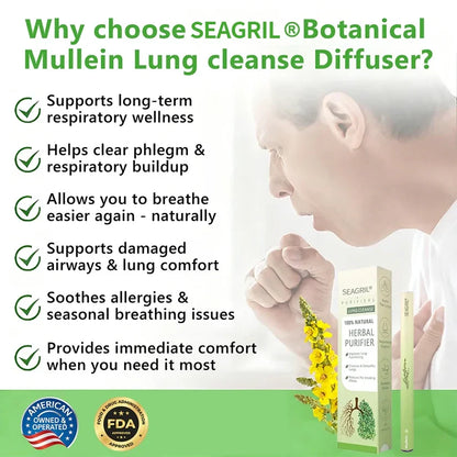 【🔥Last Day Hot Sale】𝐀𝐔 𝐎𝐰𝐧𝐞𝐝 𝐚𝐧𝐝 𝐎𝐩𝐞𝐫𝐚𝐭𝐞𝐝：SEAGRIL® 𝐁𝐨𝐭𝐚𝐧𝐢𝐜𝐚𝐥 𝐌𝐮𝐥𝐥𝐞𝐢𝐧 𝐋𝐮𝐧𝐠 𝐂𝐥𝐞𝐚𝐧𝐬𝐞 𝐃𝐢𝐟𝐟𝐮𝐬𝐞𝐫(Cough, Pharyngitis, shortness of breath, sputum, stuffy nose, bronchitis, bronchitis, allergy symptoms, lung discomfort💝)