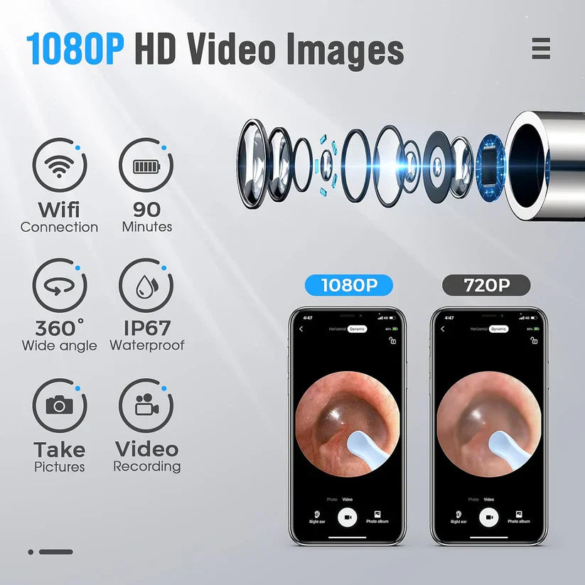 🔥SEAGRIL™ Pro Ear Cleaner Kit (HD Camera Ear Pick)-Live view • Soft silicone tips • USB-C rechargeable